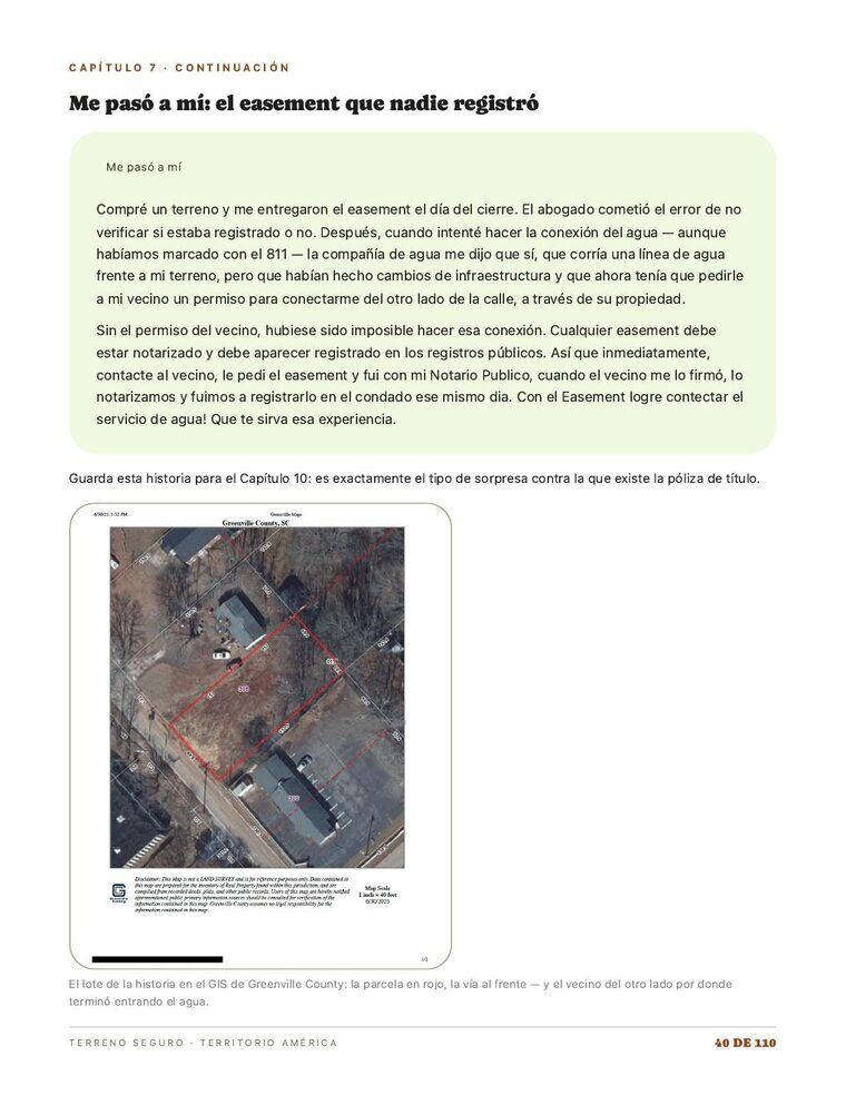 El easement que nadie registró, con el GIS del condado